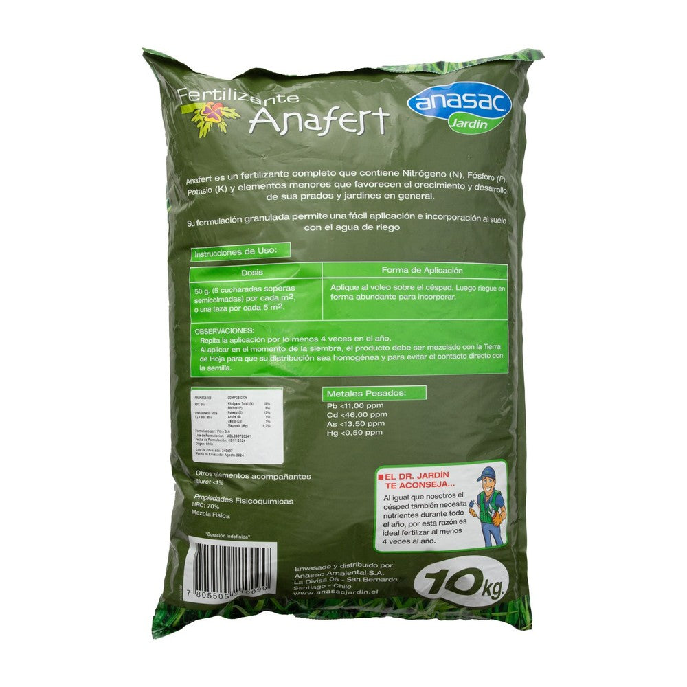 Fertilizante Anafert Anasac 10 kg (etiqueta)