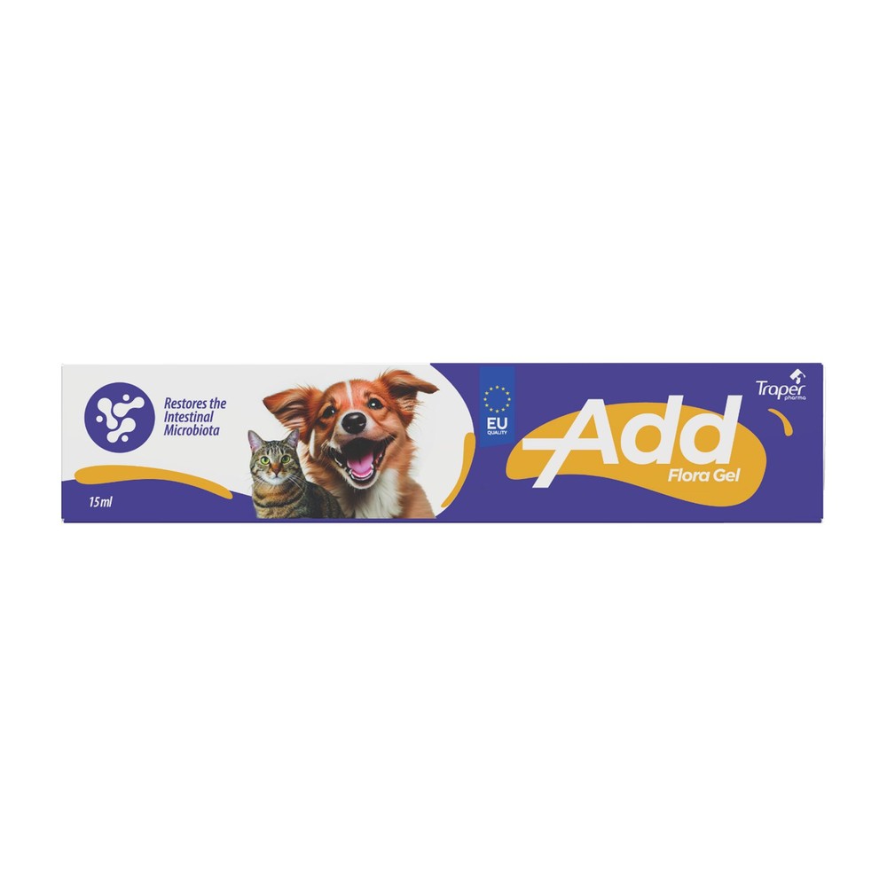 Suplemento Probiótico para Mascotas Add Flora Gel Traper Pharma 15 ml