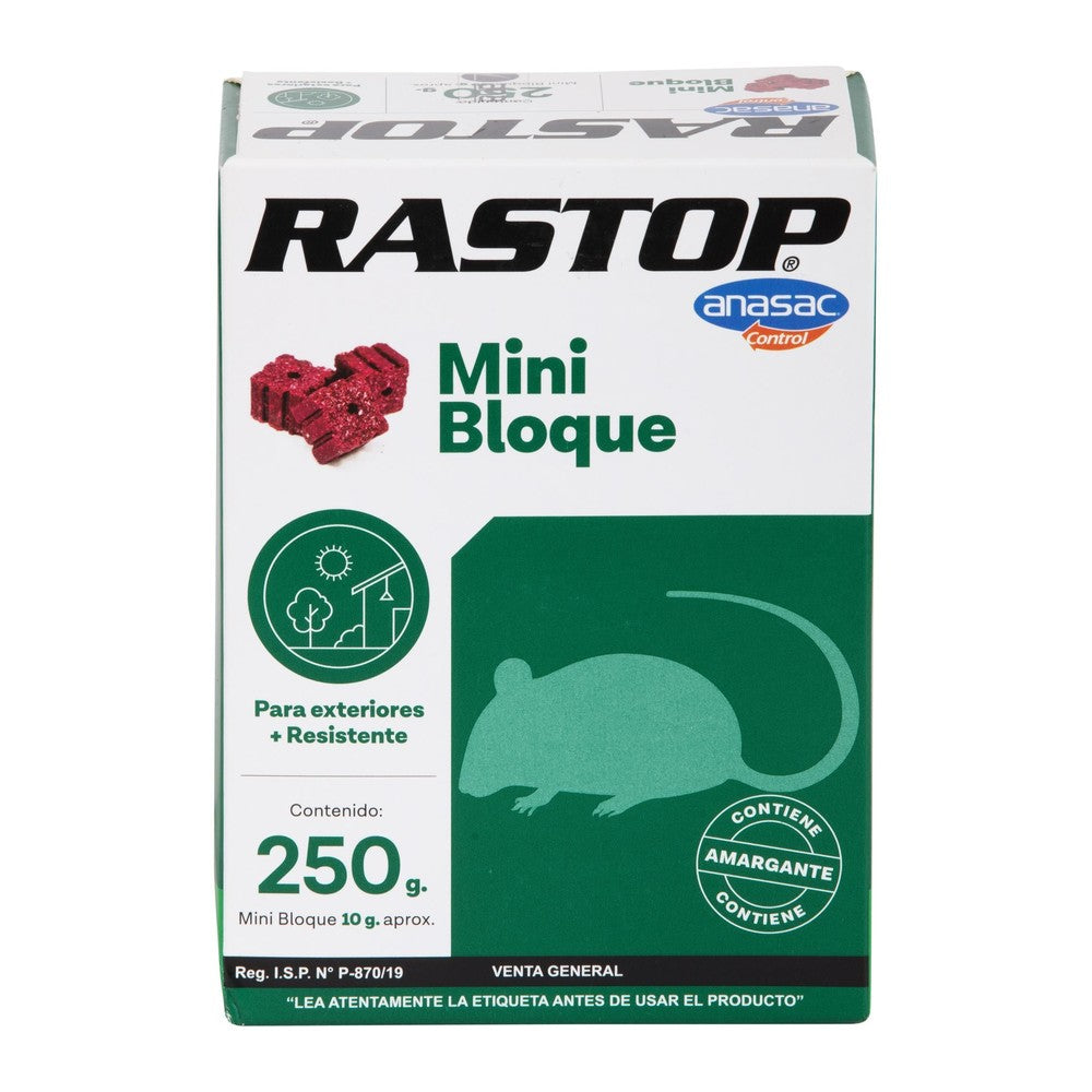 Raticida Rastop Mini Bloque Anasac 250 g