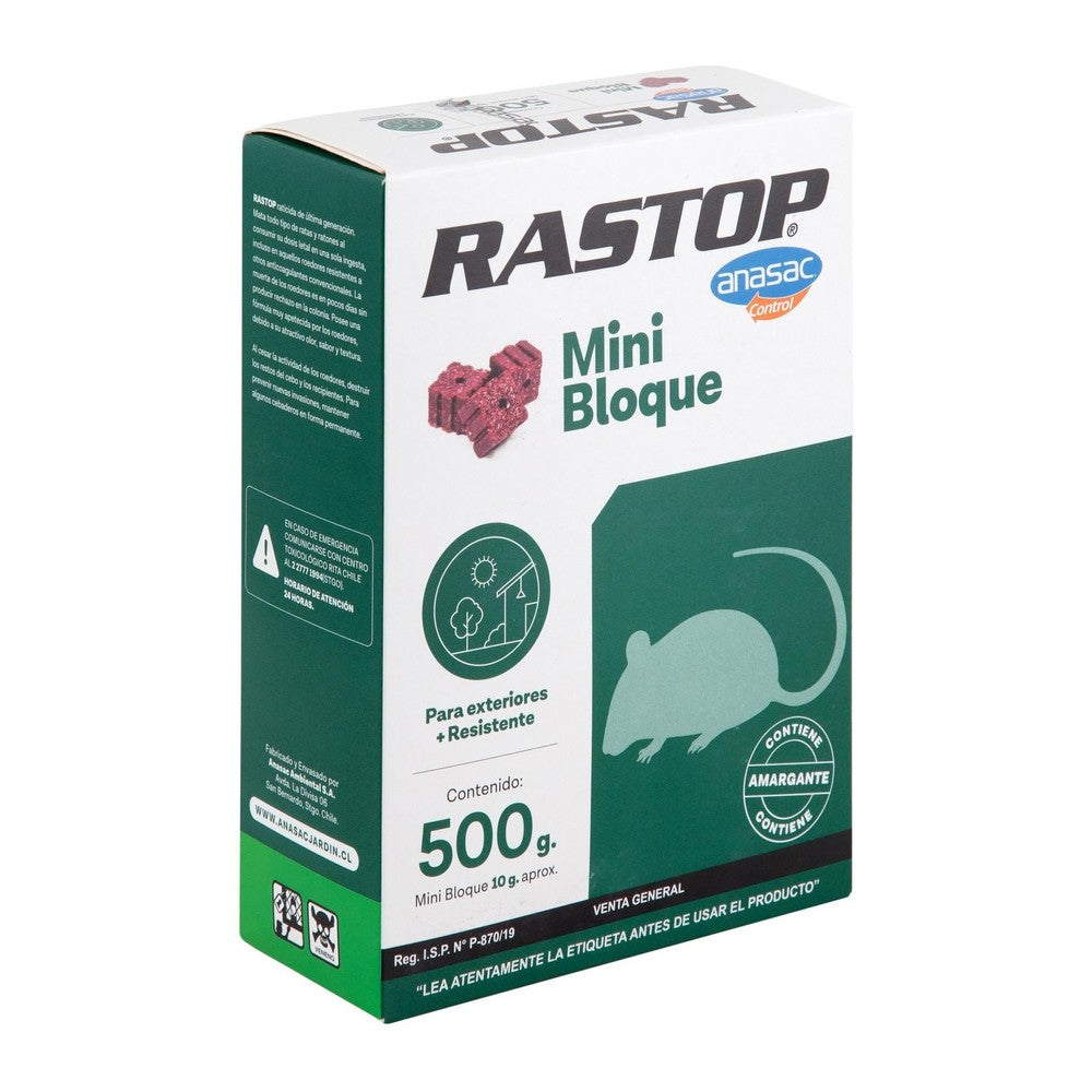 Raticida Rastop Mini Bloque Anasac 500 g