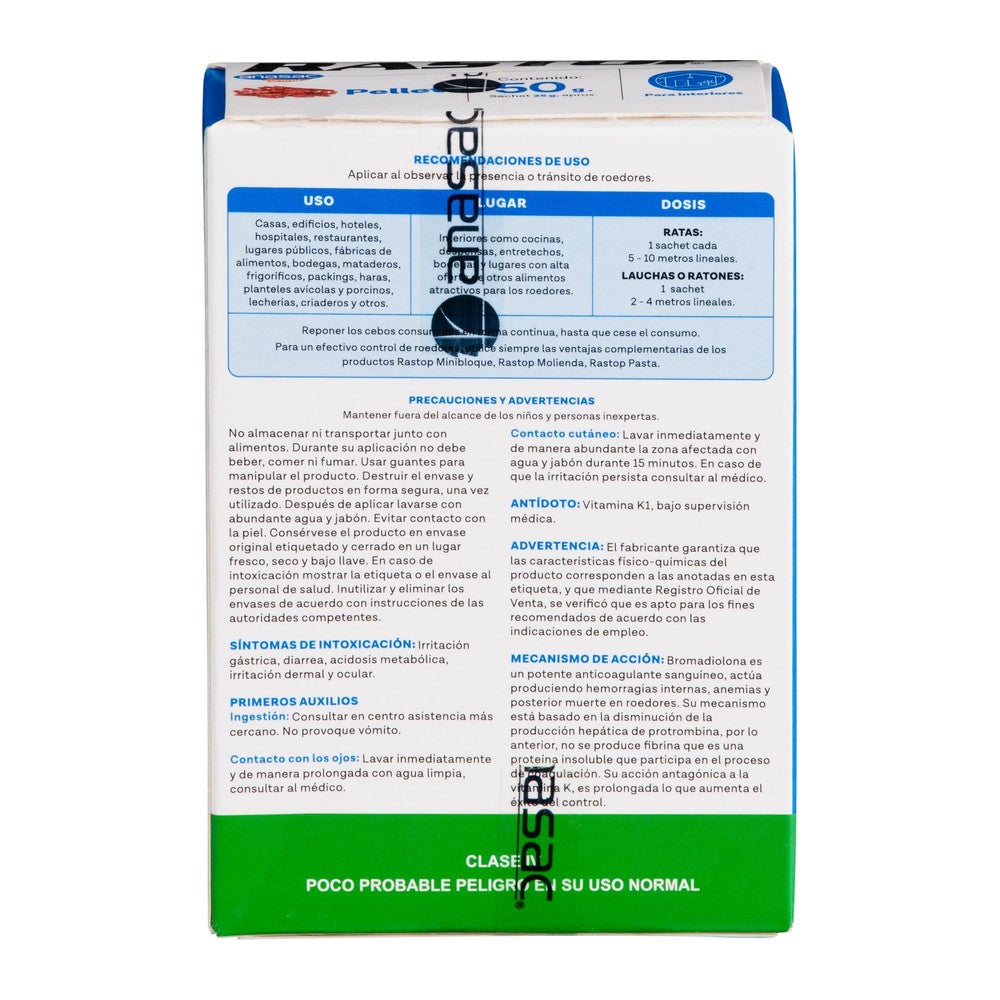 Raticida Rastop Pellet Anasac 50 g (etiqueta)