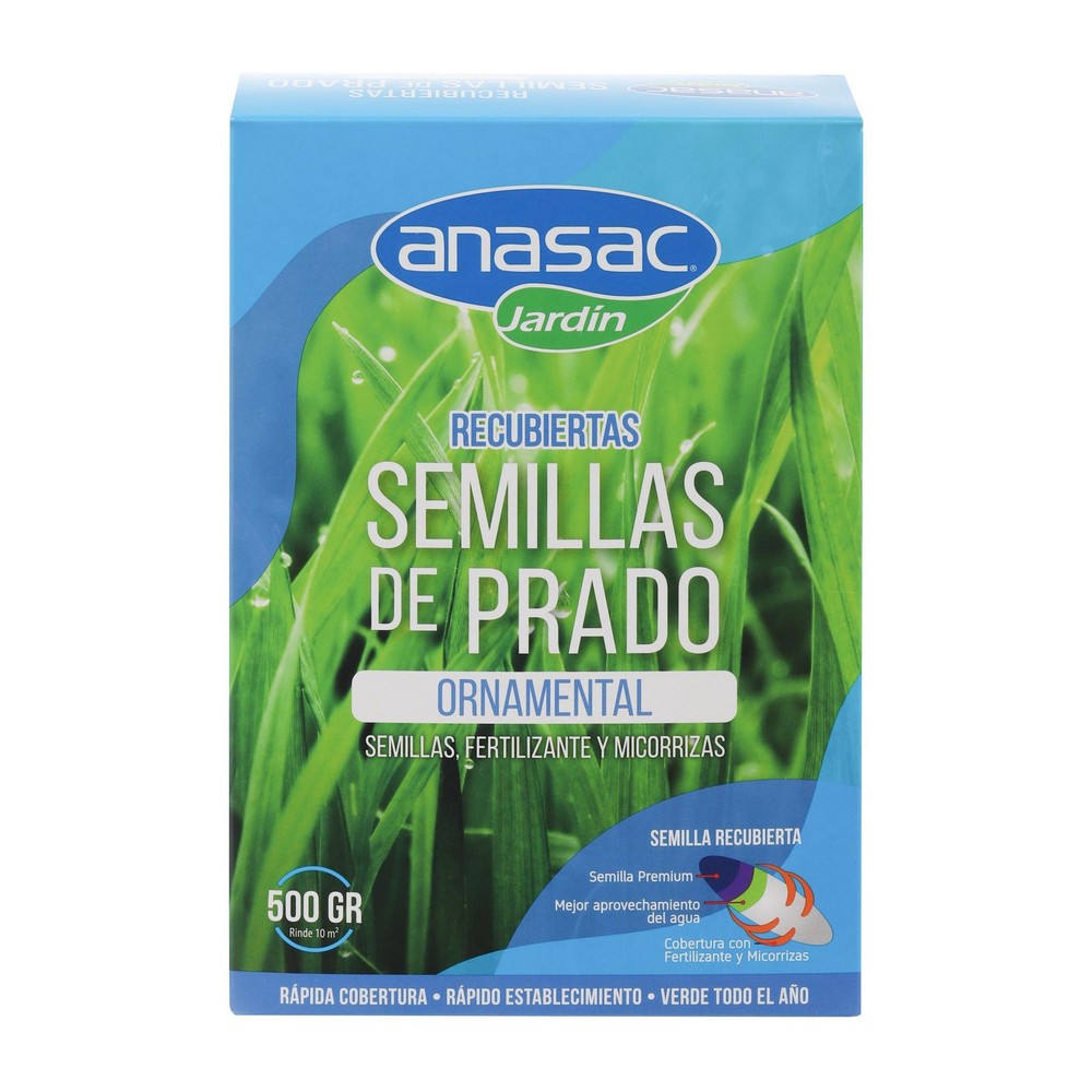 Semillas de Pasto Recubiertas Ornamental Anasac 500 g