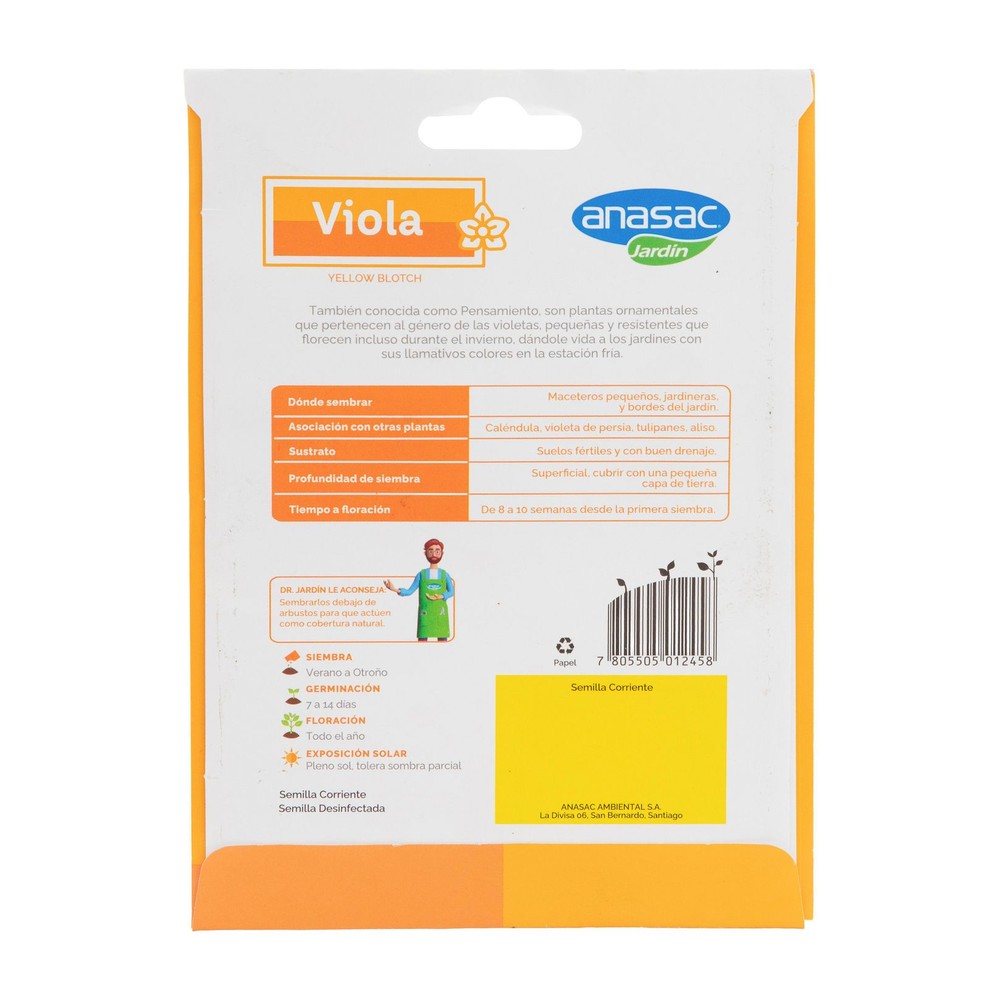 Semillas de Viola Anasac 1 g (etiqueta)