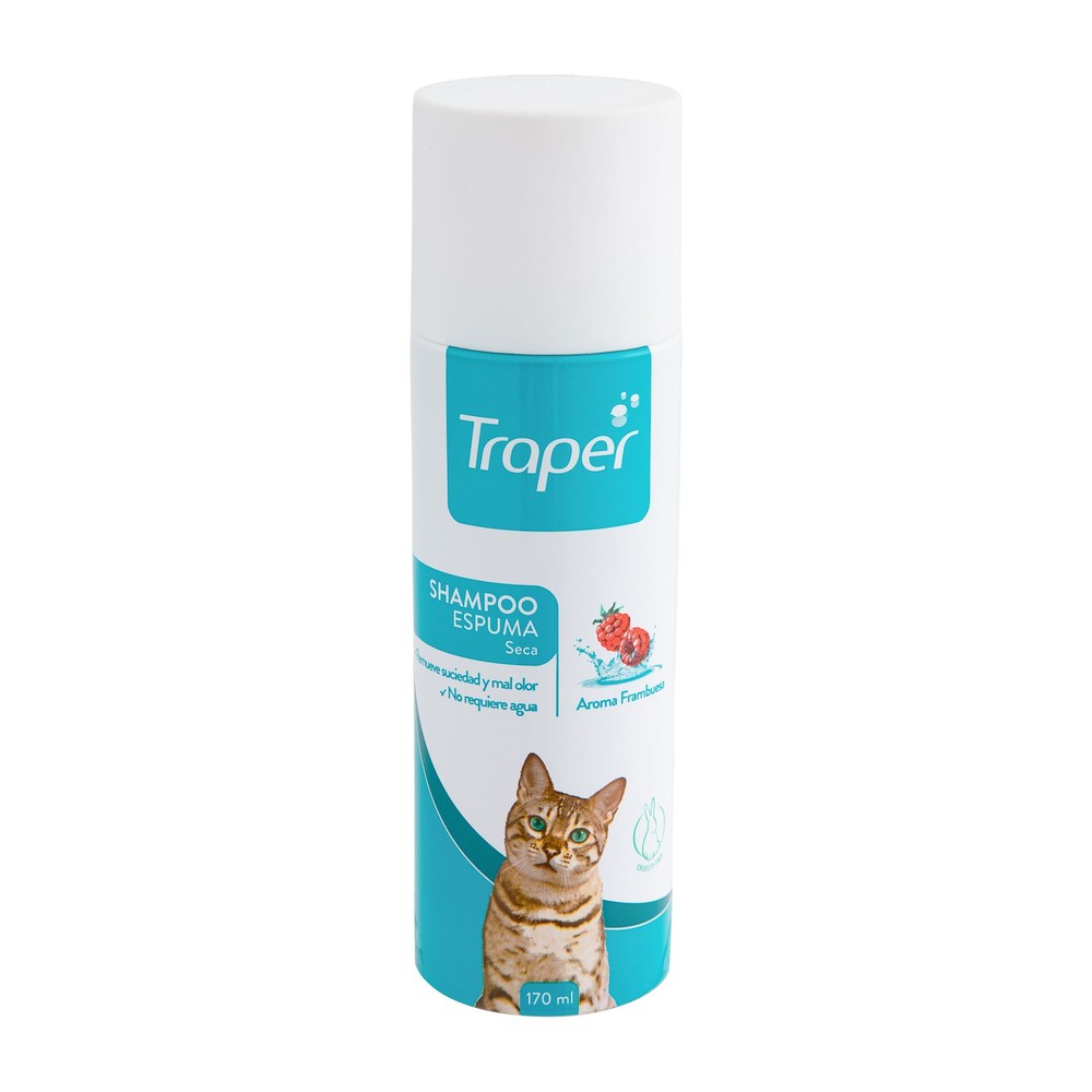 Shampoo en Espuma Seca para Gatos Traper 170 ml