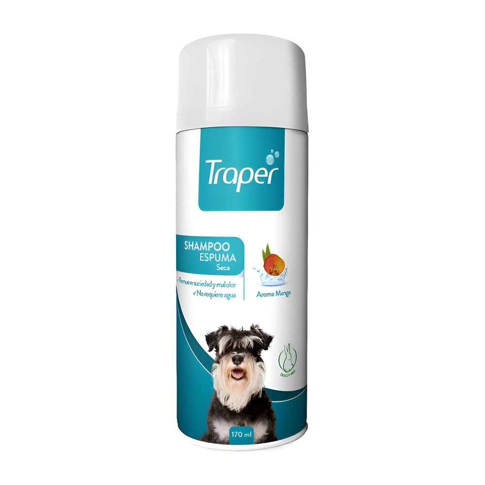 Shampoo en Espuma Seca para Perros Traper 170 ml