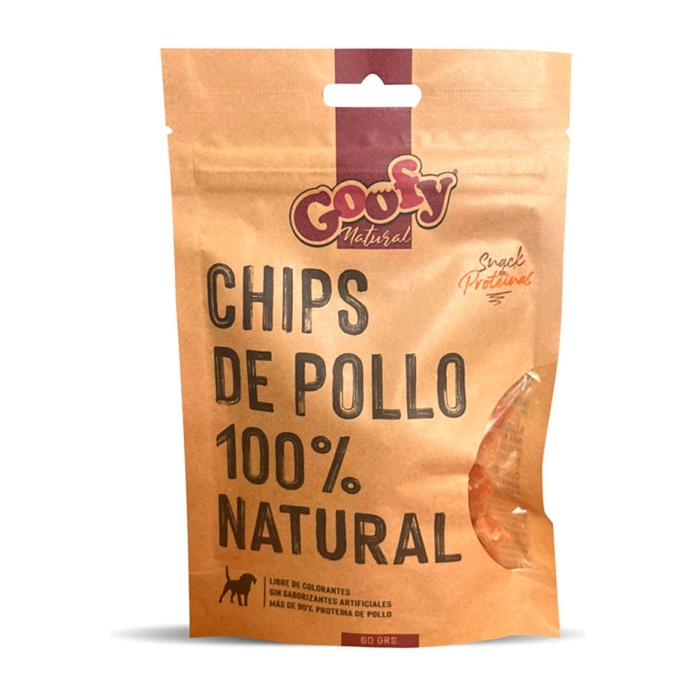 Snack Natural para Perros Chips de Pollo Goofy 60 g