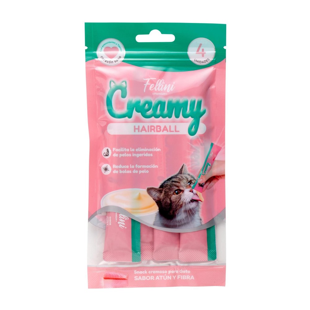 Snack Cremoso para Gatos Creamy Atún y Fibra Fellini 60 g