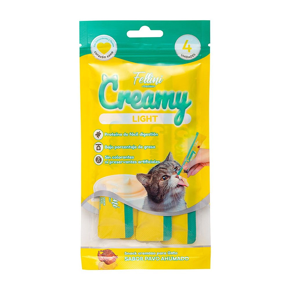Snack Cremoso para Gatos Creamy Pavo Light Fellini 60 g