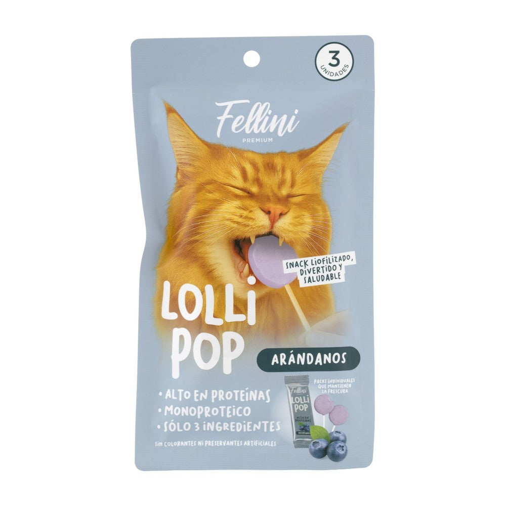Snack para Gatos Lollipop Arándano Fellini 3 Unidades