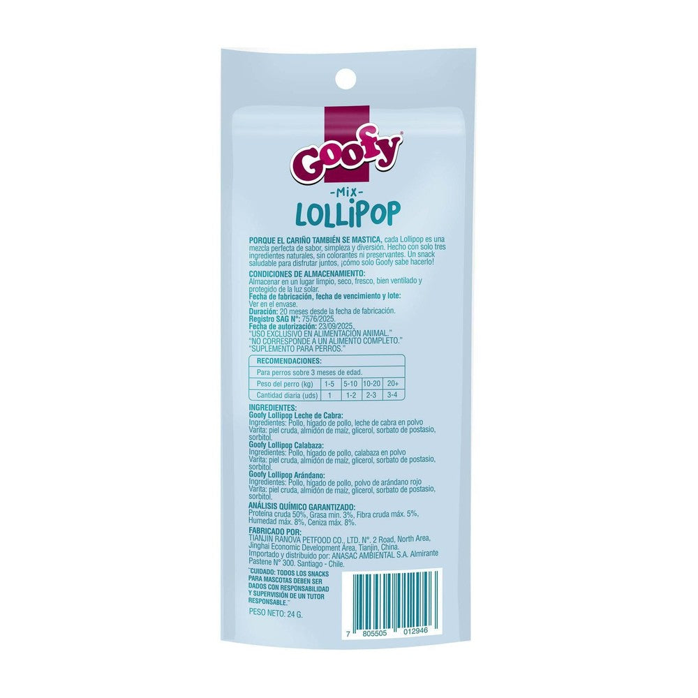 Snack para Perros Lollipop Mix Goofy 3 Unidades (etiqueta)