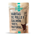 Snack Natural para Gatos Varitas de Pollo y Salmón Fellini 50 g