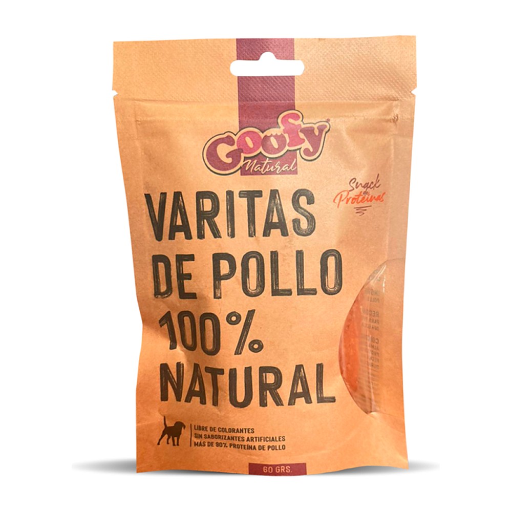 Snack Natural para Perros Varitas de Pollo Goofy 60 g