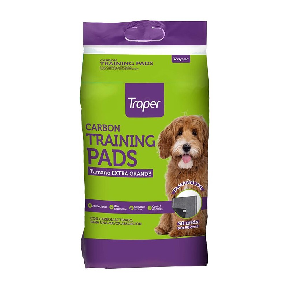 Tapete con Carbón para Perros XXL 90x90 cm Traper 30 Unidades